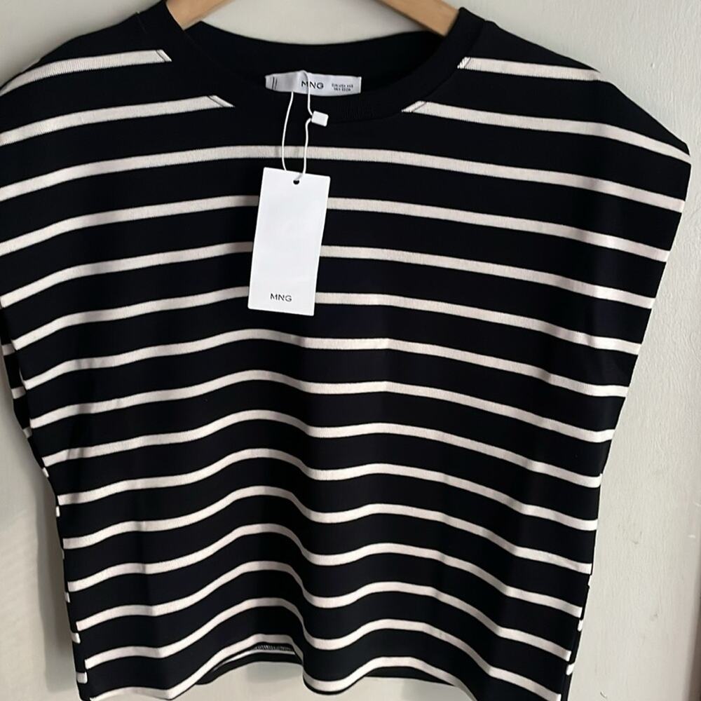 Mango Shoulder pad striped t-shirt - Picture 9 of 16
